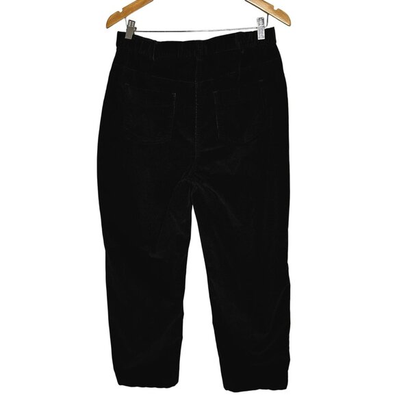 Erika Black Corduroy Pants Sz 12 Elastic Waist Straight Leg Relaxed Fit Vintage - Picture 3 of 9